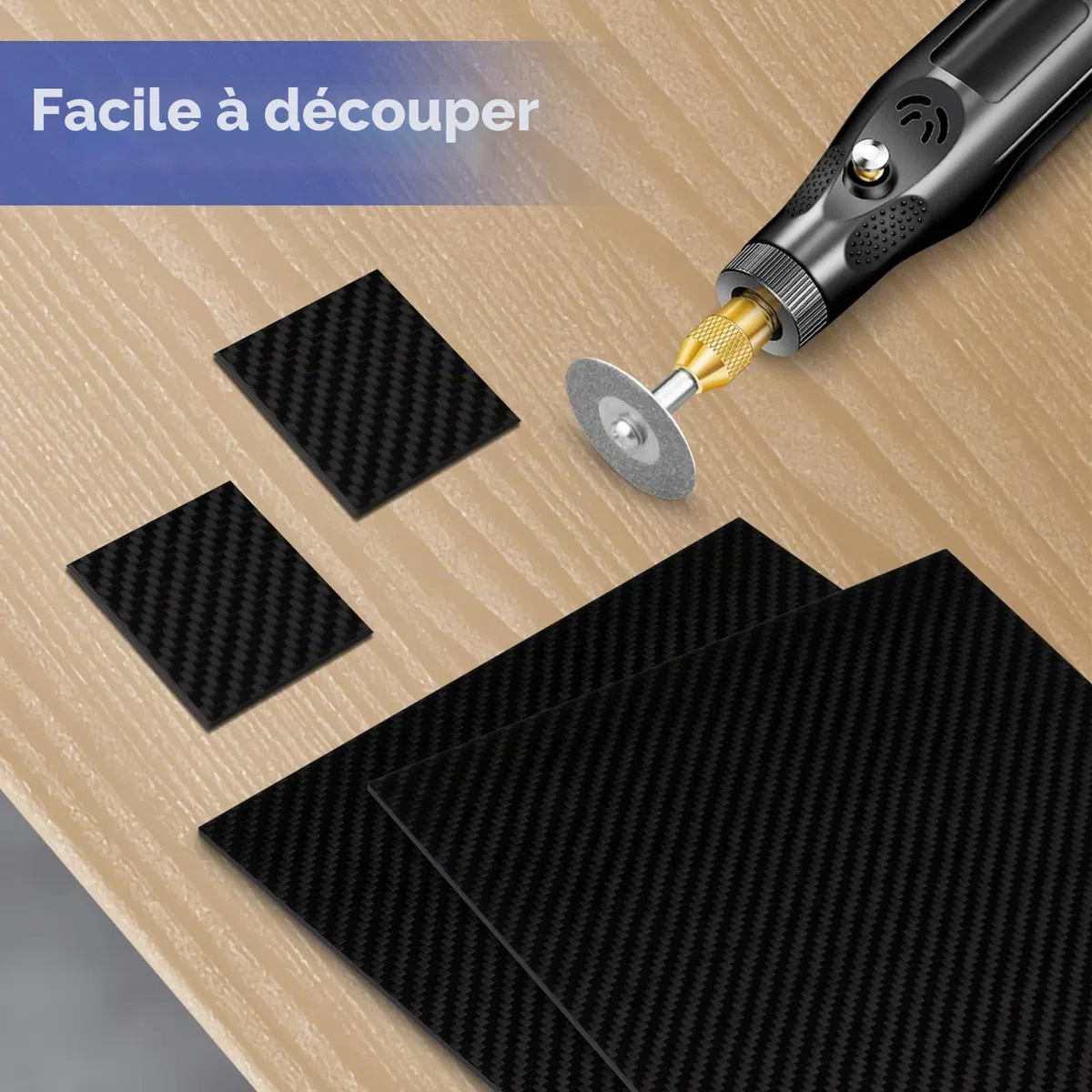 Feuilles de Fibre de Carbone 200 X 300 X 3 MM Plaque de Fibre de Carbone 100% Sergé 3K Mat Disponible en 1mm 2mm 3mm d'Épaisseur - Imperméable et Résistant aux UV