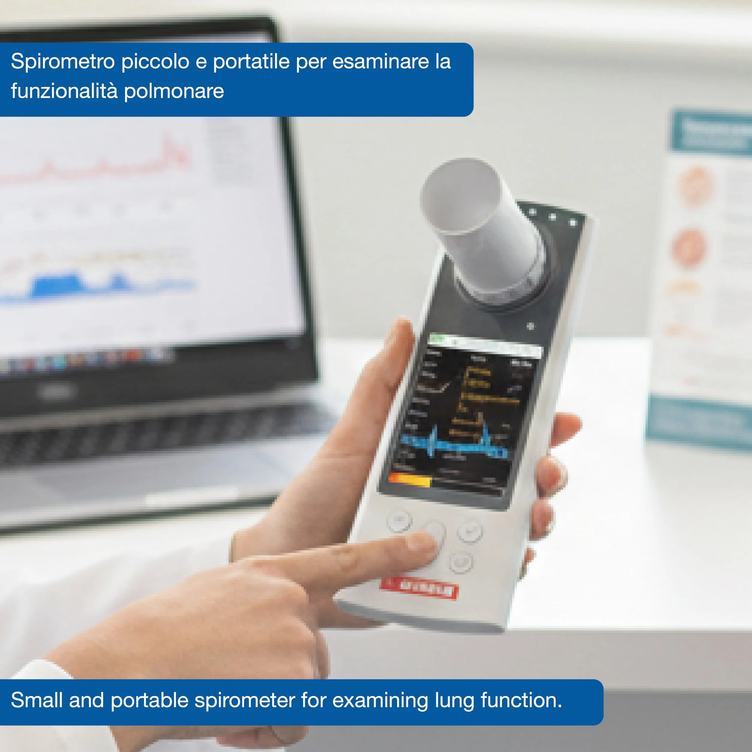GIMA SP80B Petit spiromètre portable de la fonction pulmonaire