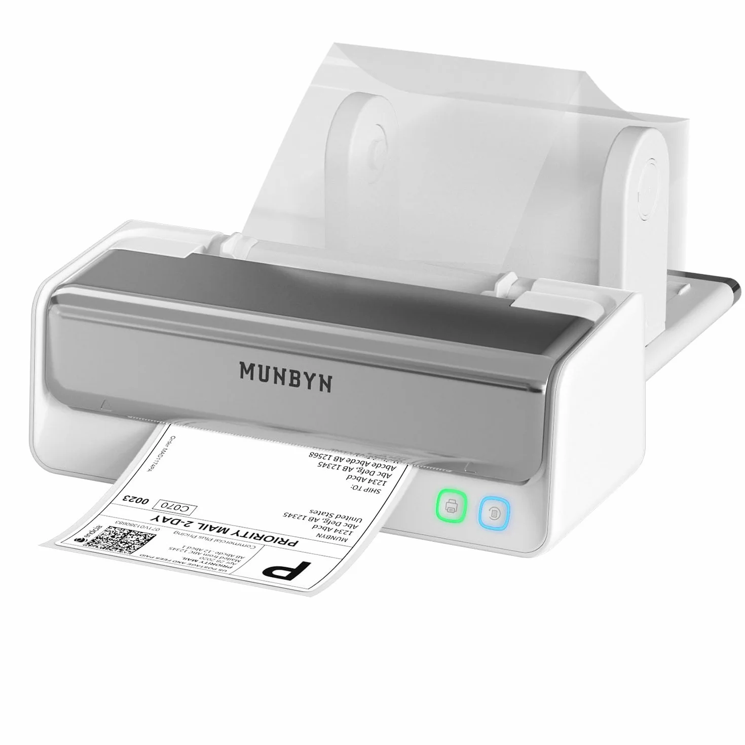MUNBYN Imprimante Thermique 4x6 avec Tête d'impression remplaçable, Compatible iOS macOS Android Windows, Blanc