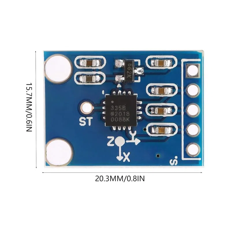 GERUI GY-61 ADXL335 Lot de 2 capteurs d'accéléromètre angulaire à 3 axes, sortie analogique 3-5 V, module de capteur compatible avec Arduino