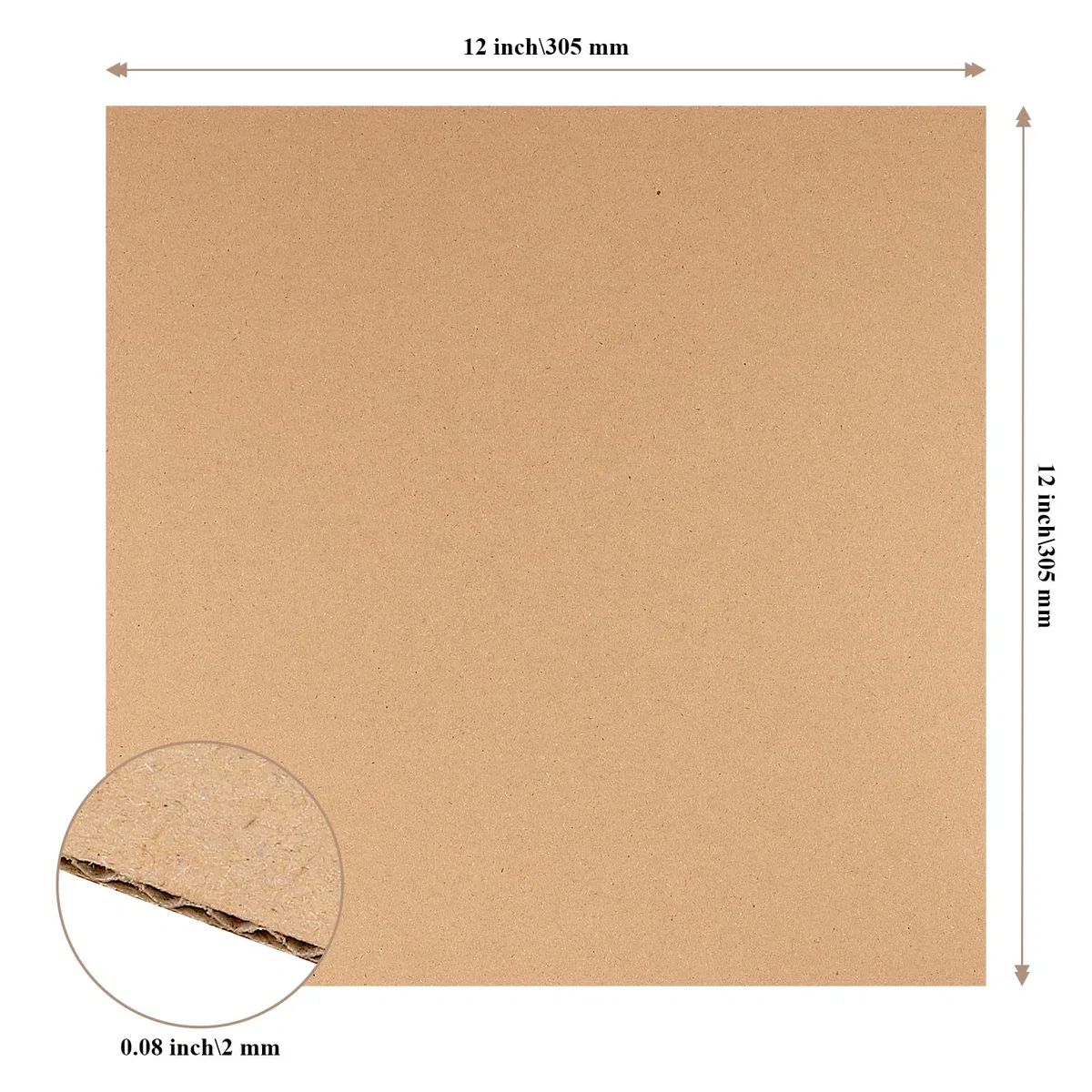Carton ondulé 305 x 305 mm, 2 mm d'épaisseur, lot de 50 feuilles pour expédition et artisanat
