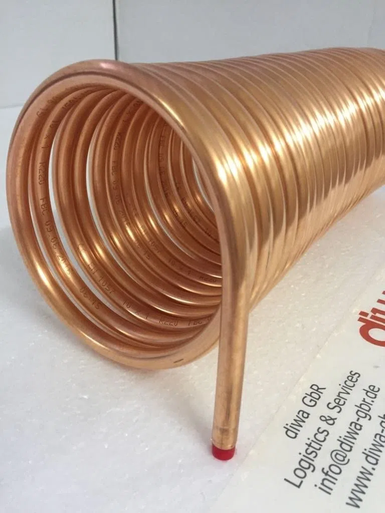 Spirale de tuyau en cuivre souple 12 x 1 mm Longueur 15 m Ø env. 13 cm