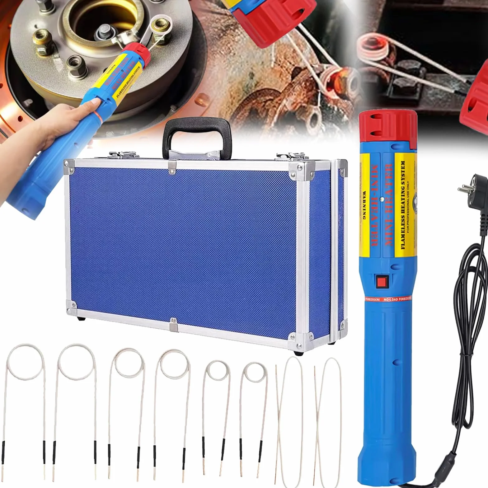 Chauffage à Induction, 1000W Kit Chauffage Induction Chauffage Induction Magnétique Sans Flamme Avec 8 Bobines D'Induction Extracteur Boulons Chauffage Induction Pour Retirer Boulons écrous Rouillés