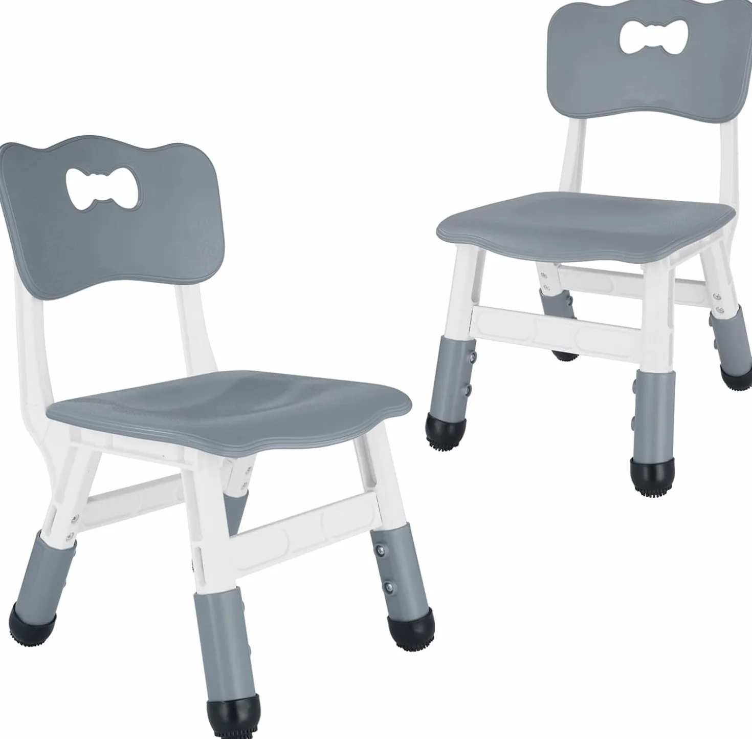 FUNLIO Chaise Enfant Réglable 2 Pièces, Chaise Bébé Hauteur 3 Niveaux 3-8 Ans Gris