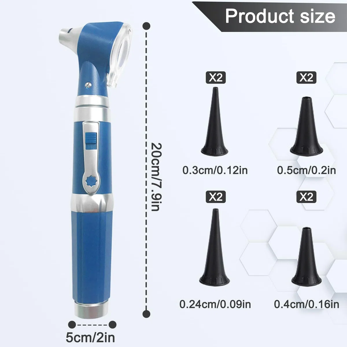 Otoscope Avec Lumière, Stéthoscope Auriculaire De Luminothérapie, Otoscope De Poche Avec étui En Plastique Rigide, Otoscope De Diagnostic, Adapté Aux Adultes, Médecins Et Animaux De Compagnie (Bleu)