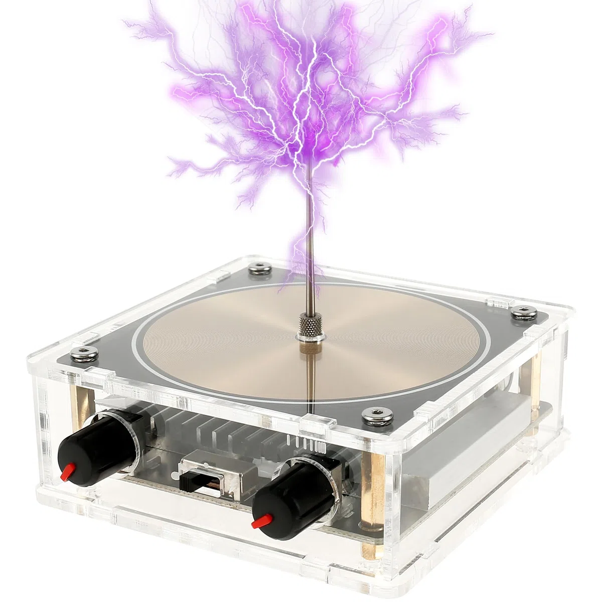 Bobine Tesla musicale Bluetooth, kit de bobine musicale, générateur d'arc à étincelles d'éclair artificiel tactile, jouet de bureau multifonctionnel, modèle d'expérience d'enseignement