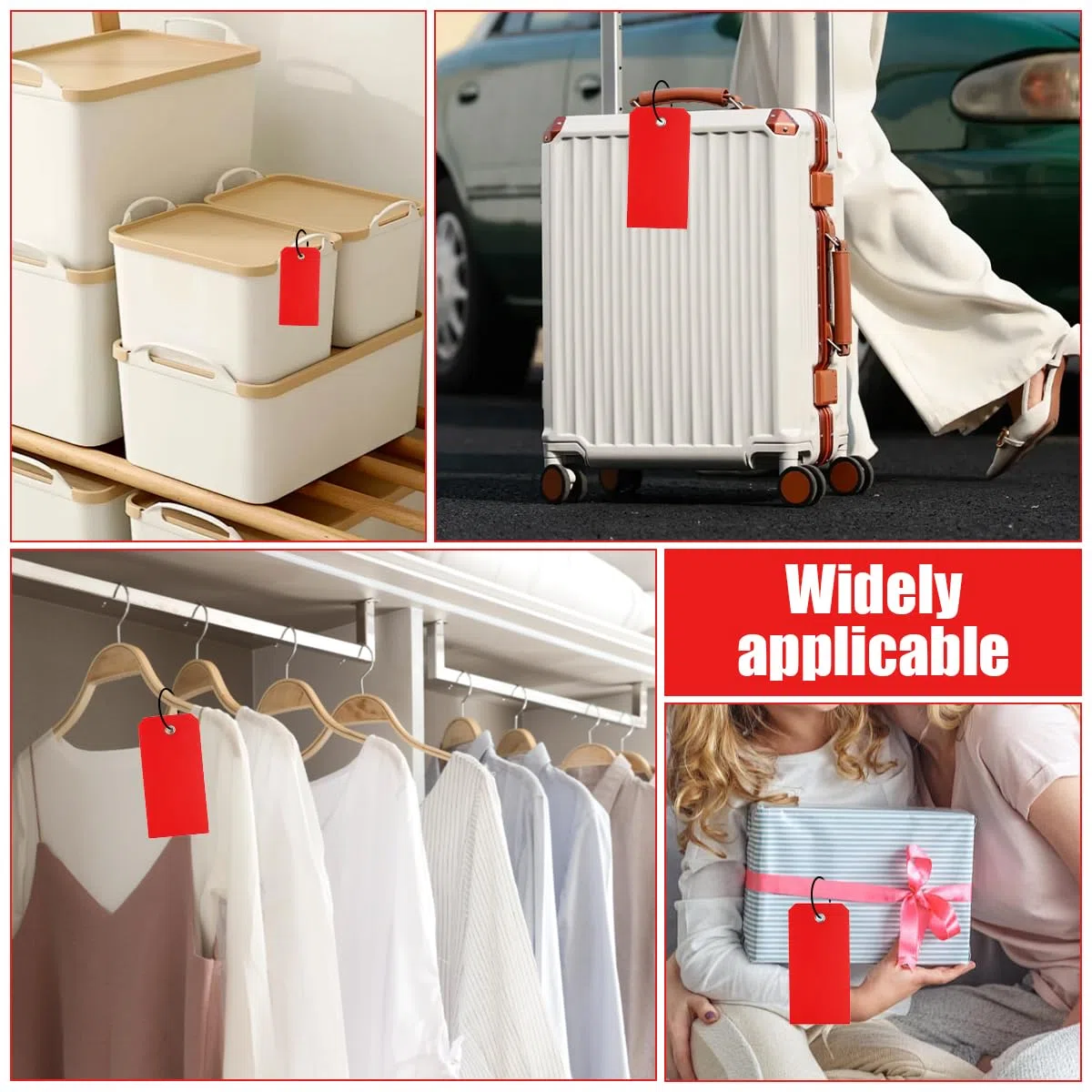 Étiquettes en Plastique Imperméables Vierges 12 x 6 cm Réutilisables, 100 Pièces pour Bagage et Expédition