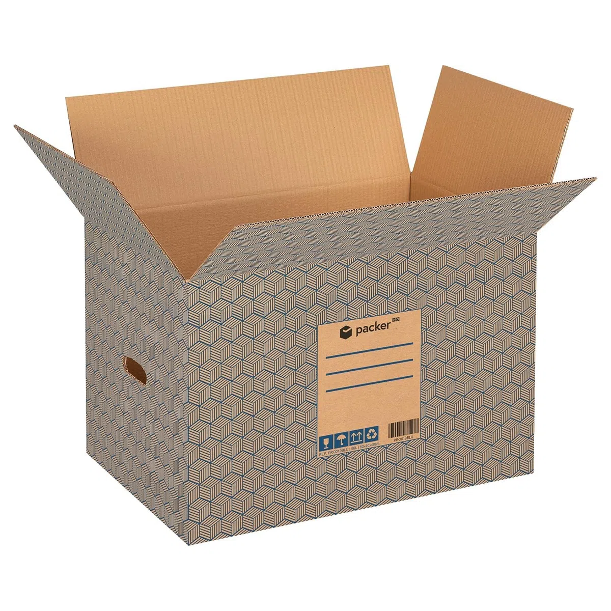packer PRO Lot de 10 Boîtes en Carton pour Déménagement et Rangement avec Poignées, Carton Ultra Résistant, 600 x 400 x 400 mm