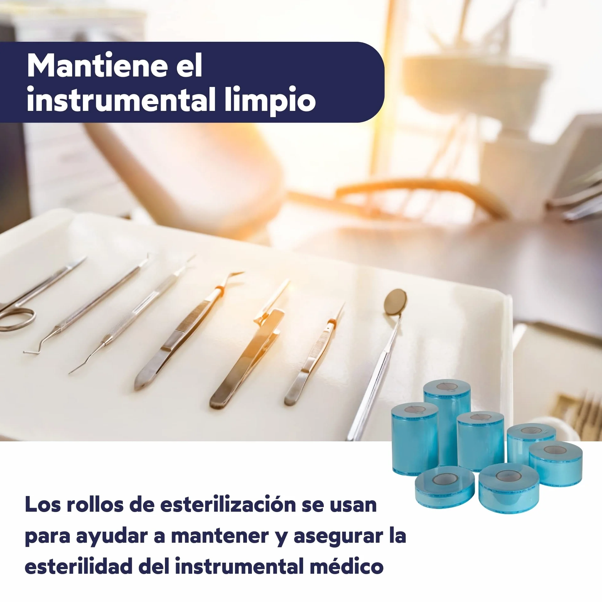 Rouleau de stérilisation autoclave 200 m | Emballage de stérilisation pour autoclave (10 cm x 200 m)