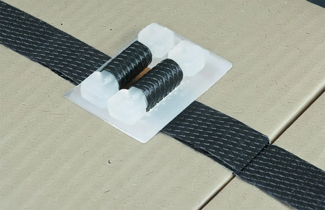 Berger & Schröter Kit de cerclage 600 m ruban PP + 200 pinces plastique pour palettes cartons