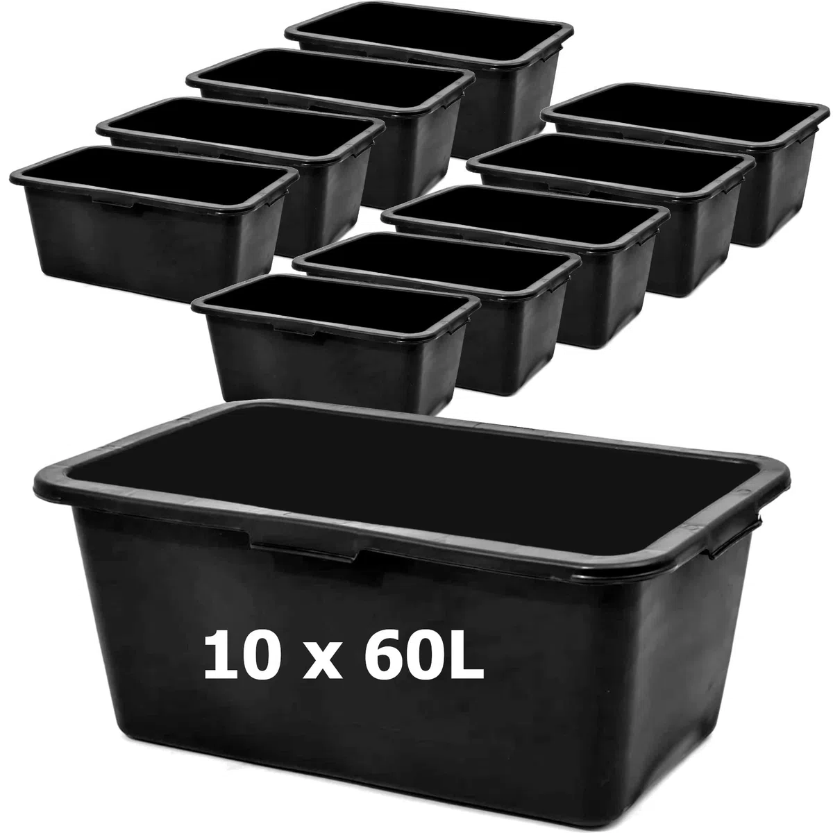 botle Mortar Box Lot de 10 bacs à mortier en plastique 60 l 72 cm Bac à mortier pour mélanger le mortier