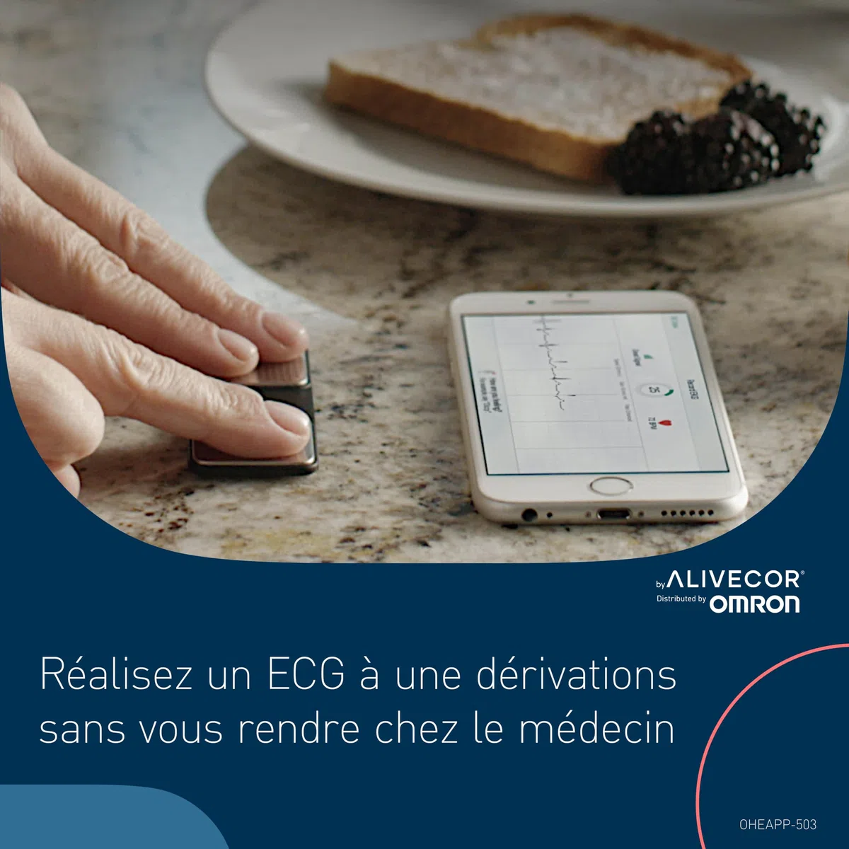 AliveCor KardiaMobile - Le moniteur ECG personnel connecté - Détectez la fibrillation auriculaire en seulement 30 secondes - à tout moment, n'importe où - Distribué par OMRON