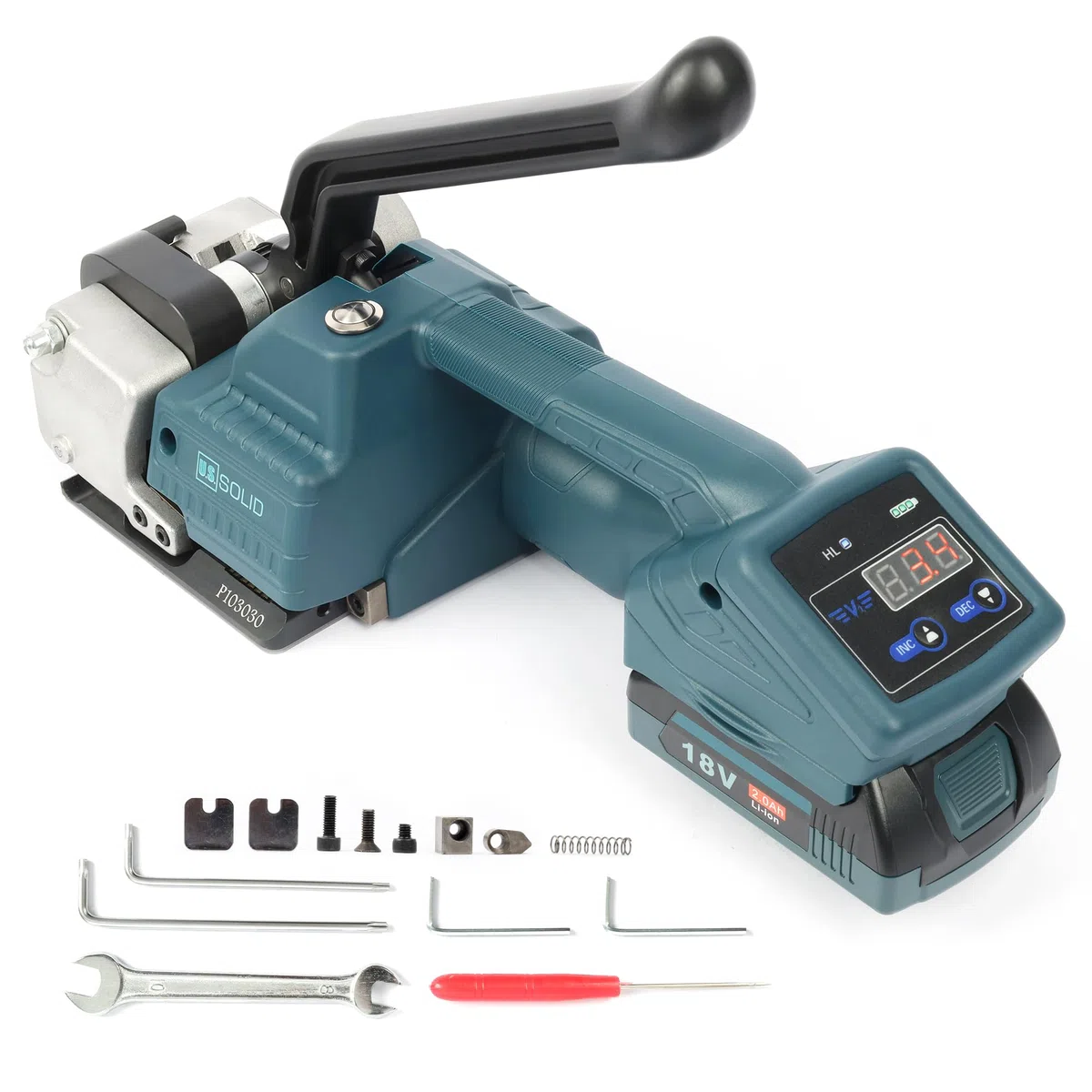 U.S. SOLID Machine de cerclage semi-automatique écran LCD PP PET 13-16 mm 4000 mAh