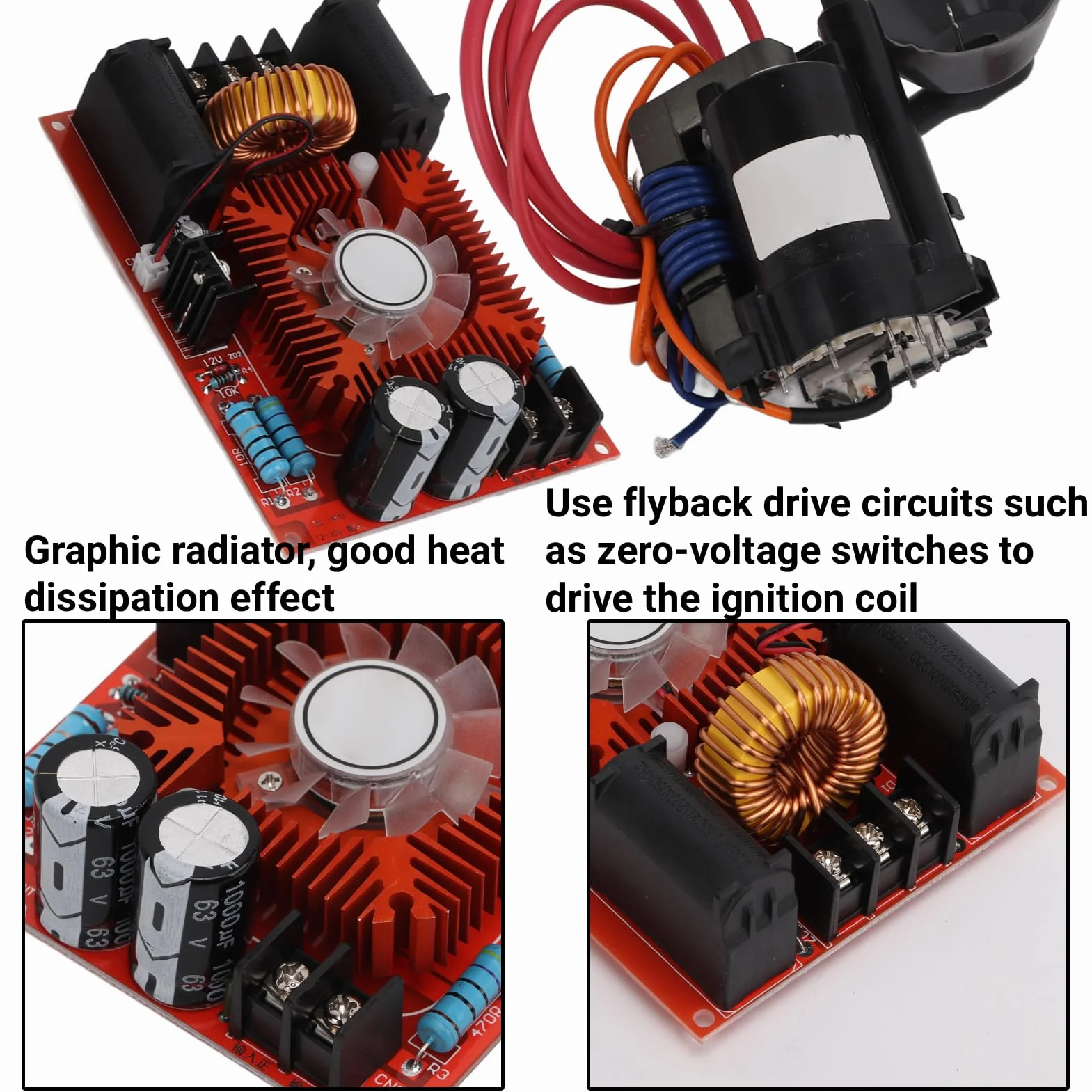 DC12-30V Carte De Pilote ZVS Module De Carte De Chauffage De Bobine Haute Tension Bobine D'alimentation de Chauffage par Induction