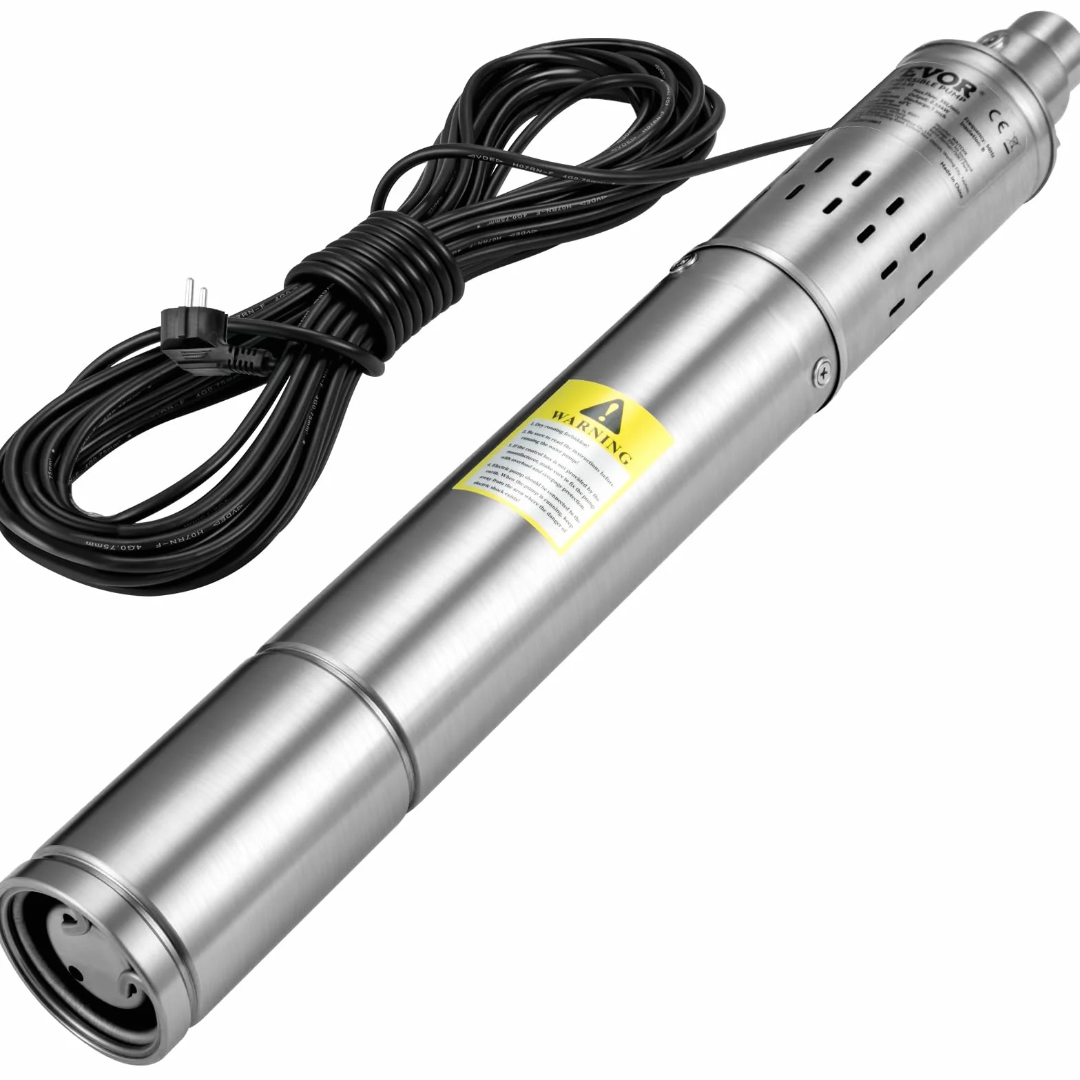 VEVOR Pompe Immergée pour Puits 2100 L/h 108 m Pompe à Eau pour Puits Profond en Acier Inox, Pompe à Eau Électrique 550 W, Pompe de Puits Submersible Automatique Usage Domestique Agricole Industriel