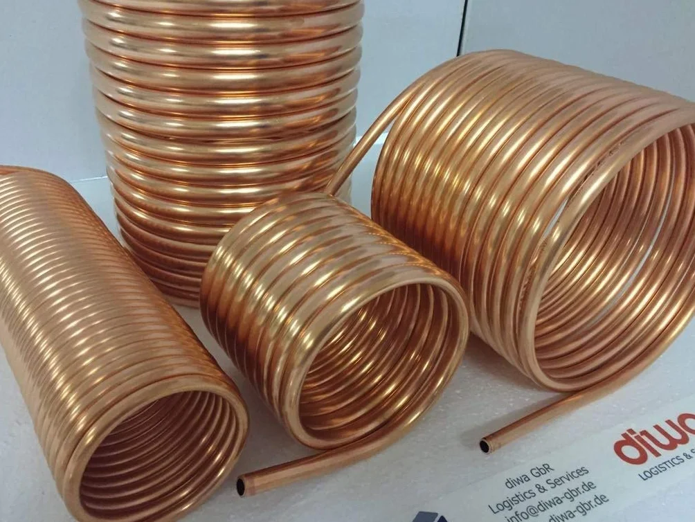 Spirale de tuyau en cuivre souple 12 x 1 mm Longueur 15 m Ø env. 13 cm