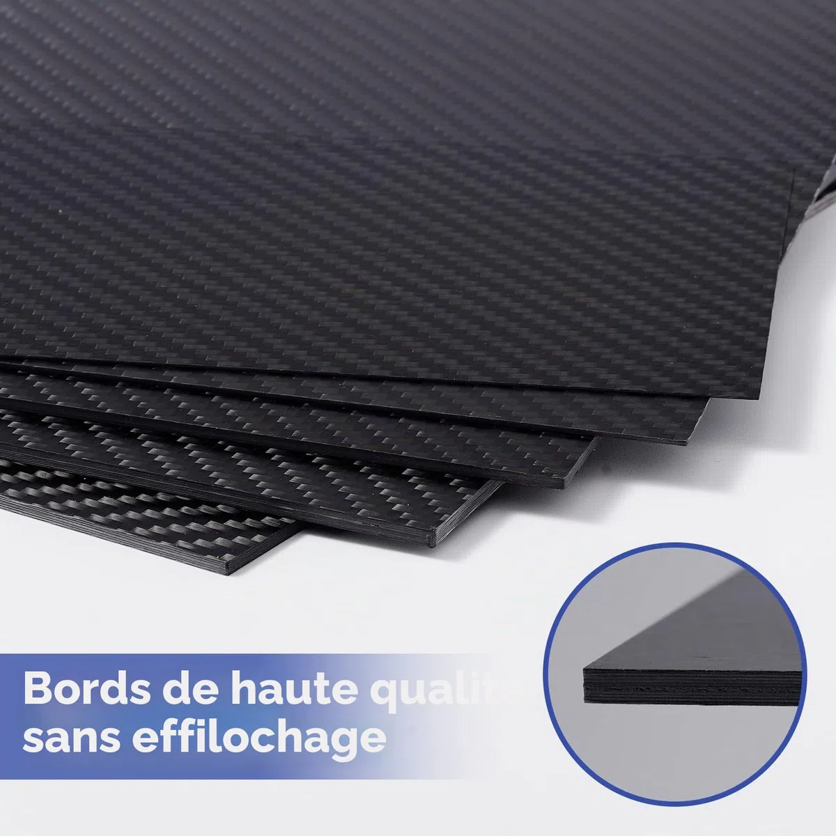 Feuilles de Fibre de Carbone 200 X 300 X 3 MM Plaque de Fibre de Carbone 100% Sergé 3K Mat Disponible en 1mm 2mm 3mm d'Épaisseur - Imperméable et Résistant aux UV