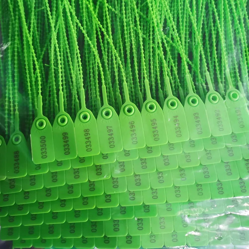 Scellés de sécurité en plastique pour extincteurs, étiquettes numérotées Pull Tite Vert 100 PCS