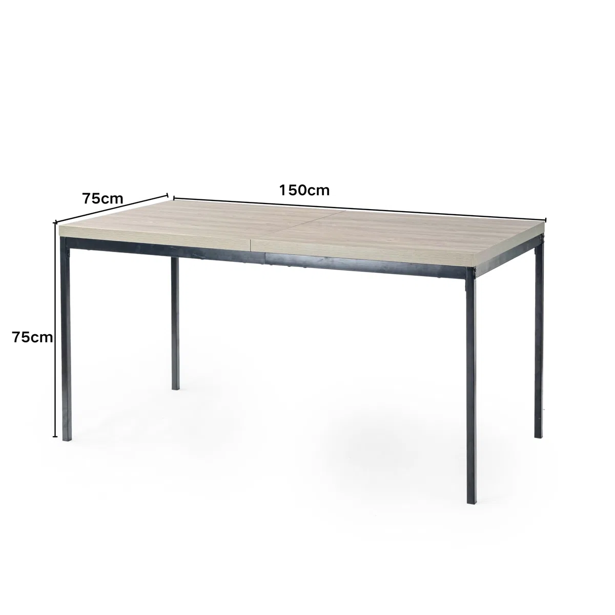 FurnitureR Tables de Cafétéria en Grise, Table de Cantine Scolaire pour 4 à 6 Personnes, Plateau en Bois Epais avec Structure Métallique, pour Les Repas et Les Réunions, 150x75x75cm
