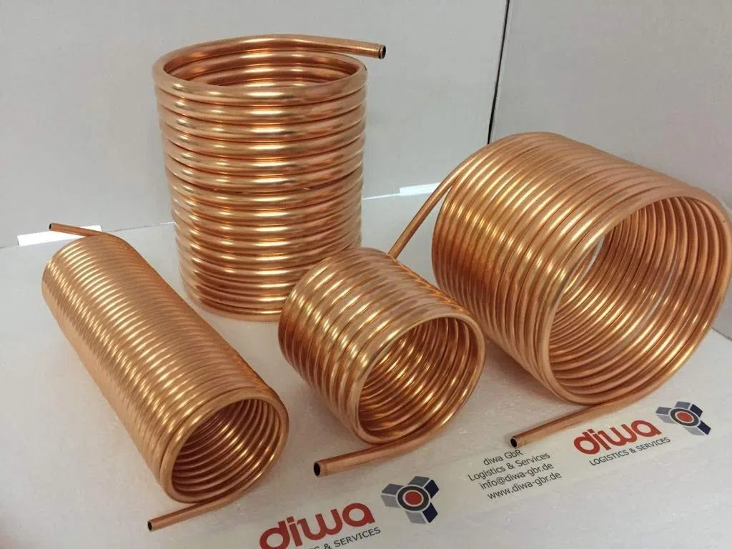 Spirale de tuyau en cuivre souple 12 x 1 mm Longueur 15 m Ø env. 13 cm