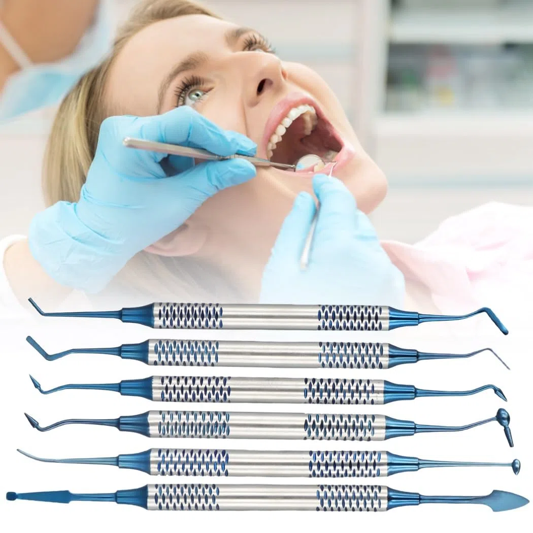 Instruments professionnels de restauration dentaire pour placement composite, 6 spatules de remplissage dentaire, outils dentaires à double extrémité pour le remplissage de résine composite